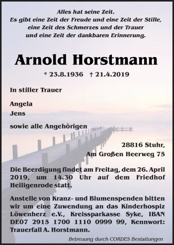 Traueranzeige von Arnold Horstmann von Neue Osnabrücker Zeitung GmbH & Co. KG