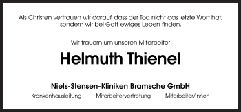 Traueranzeige von Helmuth Thienel von Neue Osnabrücker Zeitung GmbH & Co. KG