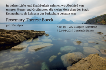 Traueranzeige von Rosemary Therese Boeck von Neue Osnabrücker Zeitung GmbH & Co. KG