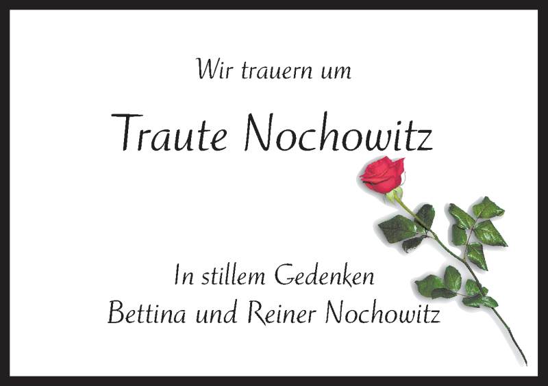  Traueranzeige für Traute Nochowitz vom 25.05.2019 aus Neue Osnabrücker Zeitung GmbH & Co. KG