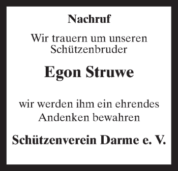 Traueranzeige von Egon Struwe von Neue Osnabrücker Zeitung GmbH & Co. KG