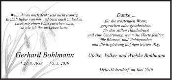 Traueranzeige von Gerhard Bohlmann von Neue Osnabrücker Zeitung GmbH & Co. KG
