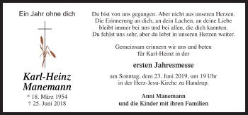 Traueranzeige von Karl-Heinz Manemann von Neue Osnabrücker Zeitung GmbH & Co. KG