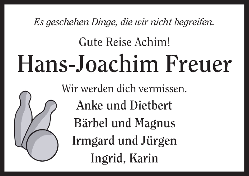 Traueranzeige für Hans-Joachim Freuer vom 13.07.2019 aus Neue Osnabrücker Zeitung GmbH & Co. KG