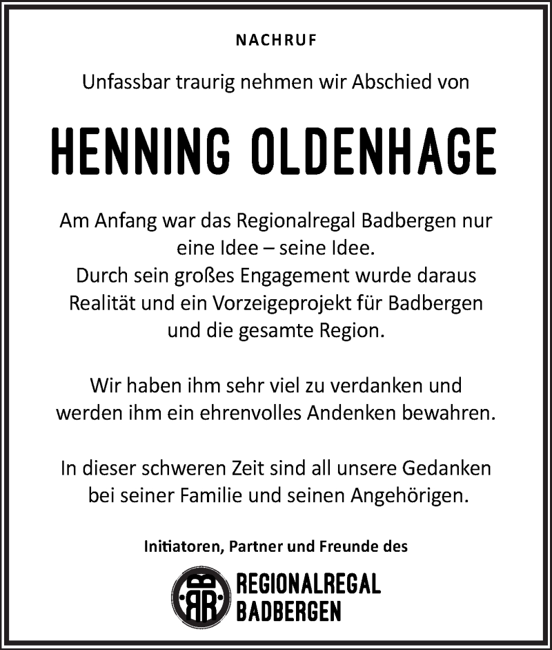  Traueranzeige für Henning Oldenhage vom 30.08.2019 aus Neue Osnabrücker Zeitung GmbH & Co. KG