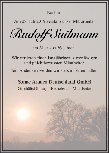 Traueranzeige von Rudolf Suilmann von Neue Osnabrücker Zeitung GmbH & Co. KG