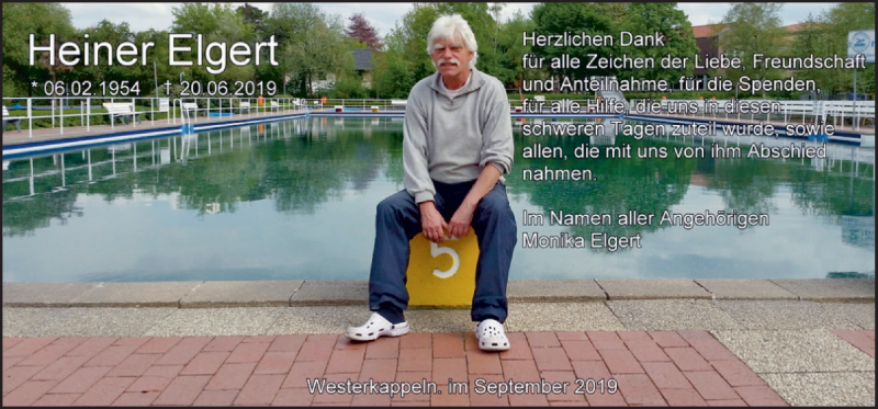  Traueranzeige für Heiner Elgert vom 21.09.2019 aus Neue Osnabrücker Zeitung GmbH & Co. KG