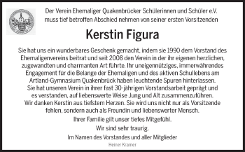 Traueranzeige von Kerstin Figura von Neue Osnabrücker Zeitung GmbH & Co. KG