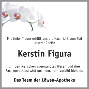 Traueranzeige von Kerstin Figura von Neue Osnabrücker Zeitung GmbH & Co. KG