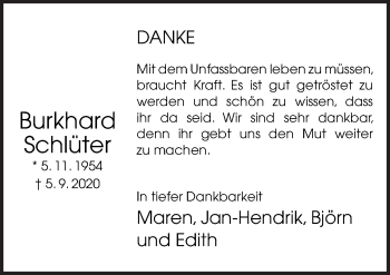 Traueranzeige von Burkhard Schlüter von Neue Osnabrücker Zeitung GmbH & Co. KG