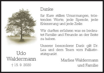 Traueranzeige von Udo Waldermann von Neue Osnabrücker Zeitung GmbH & Co. KG