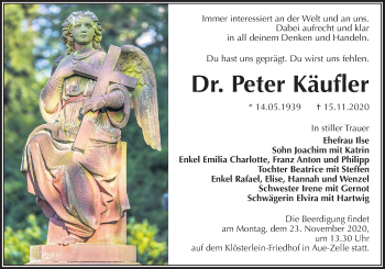 Traueranzeige von Peter Käufler von Neue Osnabrücker Zeitung GmbH & Co. KG