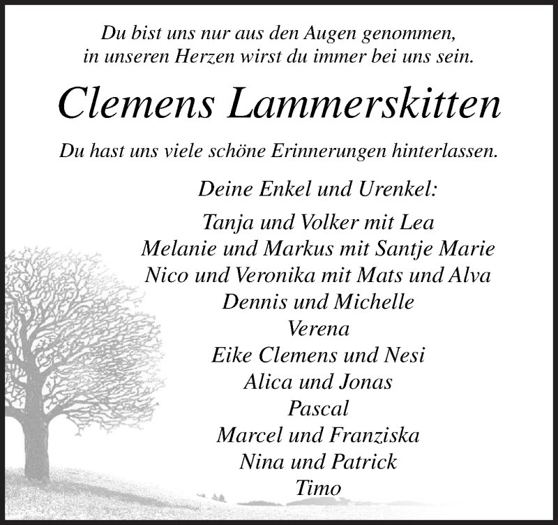  Traueranzeige für Clemens Lammerskitten vom 05.12.2020 aus Neue Osnabrücker Zeitung GmbH & Co. KG