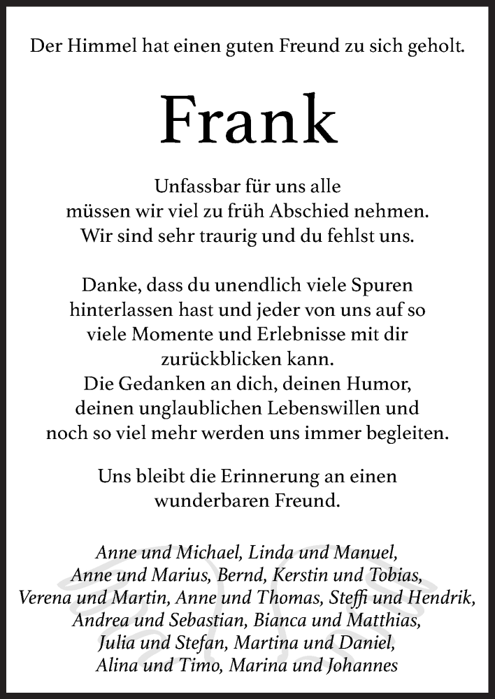  Traueranzeige für Frank Rothlübbers vom 17.12.2020 aus Neue Osnabrücker Zeitung GmbH & Co. KG
