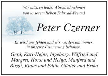 Traueranzeige von Peter Czerner von Neue Osnabrücker Zeitung GmbH & Co. KG