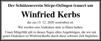 Traueranzeige von Winfried Kerbs von Neue Osnabrücker Zeitung GmbH & Co. KG