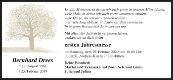 Traueranzeige von Bernhard Drees von Neue Osnabrücker Zeitung GmbH & Co. KG