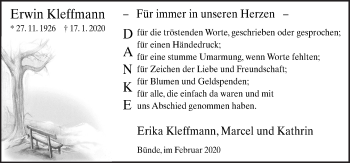 Traueranzeige von Erwin Kleffmann von Neue Osnabrücker Zeitung GmbH & Co. KG
