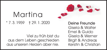 Traueranzeige von Martina Grüter von Neue Osnabrücker Zeitung GmbH & Co. KG