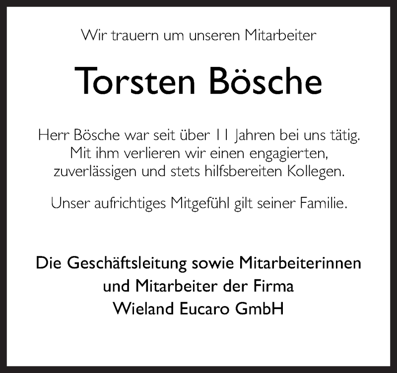  Traueranzeige für Torsten Bösche vom 22.02.2020 aus Neue Osnabrücker Zeitung GmbH & Co. KG