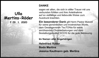 Traueranzeige von Ulla Mertins-Röder von Neue Osnabrücker Zeitung GmbH & Co. KG