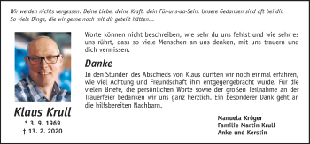Traueranzeige von Klaus Krull von Neue Osnabrücker Zeitung GmbH & Co. KG
