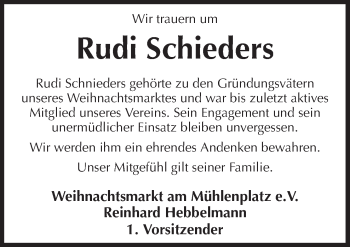 Traueranzeige von Rudi Schieders von Neue Osnabrücker Zeitung GmbH & Co. KG