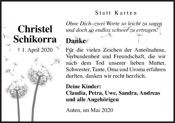 Traueranzeige von Christel Schikorra von Neue Osnabrücker Zeitung GmbH & Co. KG