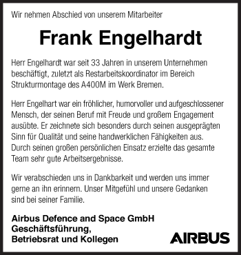 Traueranzeige von Frank Engelhardt von Neue Osnabrücker Zeitung GmbH & Co. KG