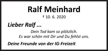 Traueranzeige von Ralf Meinhard von Neue Osnabrücker Zeitung GmbH & Co. KG