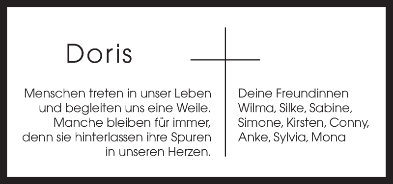  Traueranzeige für Doris Thie vom 16.07.2020 aus Neue Osnabrücker Zeitung GmbH & Co. KG