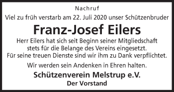 Traueranzeige von Franz-Josef Eilers von Neue Osnabrücker Zeitung GmbH & Co. KG
