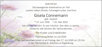 Traueranzeige von Gisela Connemann von Neue Osnabrücker Zeitung GmbH & Co. KG