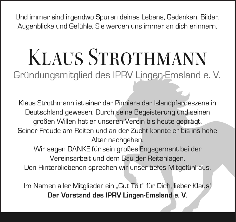  Traueranzeige für Klaus Strothmann vom 15.07.2020 aus Neue Osnabrücker Zeitung GmbH & Co. KG