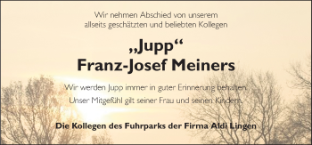 Traueranzeige von Franz-Josef Meiners von Neue Osnabrücker Zeitung GmbH & Co. KG