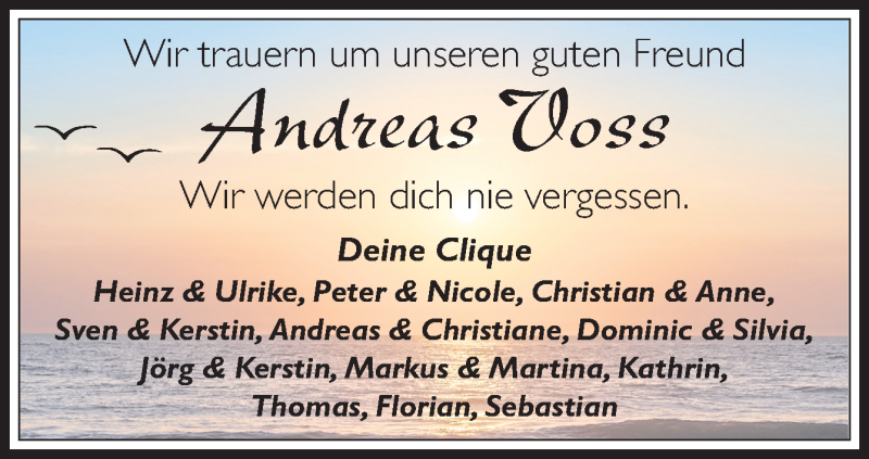  Traueranzeige für Andreas Voss vom 26.09.2020 aus Neue Osnabrücker Zeitung GmbH & Co. KG