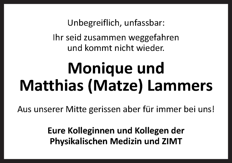  Traueranzeige für Monique und Matthias Lammers vom 17.09.2020 aus Neue Osnabrücker Zeitung GmbH & Co. KG