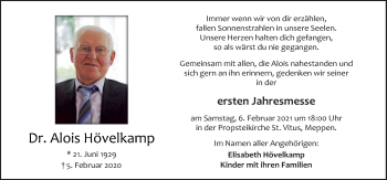 Traueranzeige von Alois Hövelkamp von Neue Osnabrücker Zeitung GmbH & Co. KG