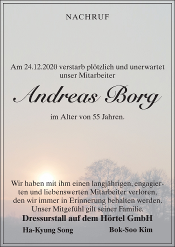 Traueranzeige von Andreas Borg von Neue Osnabrücker Zeitung GmbH & Co. KG