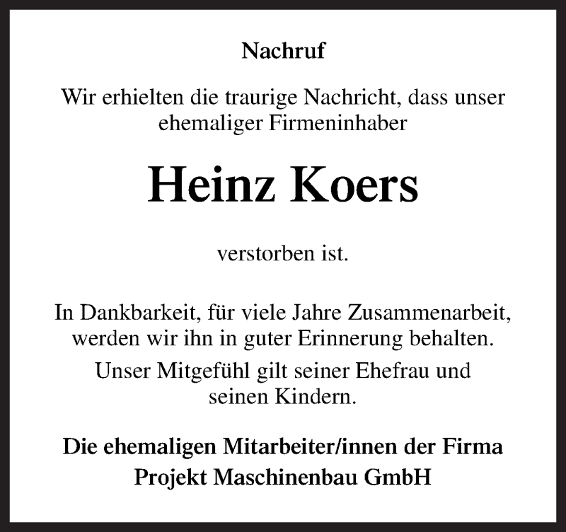  Traueranzeige für Heinz Koers vom 09.01.2021 aus Neue Osnabrücker Zeitung GmbH & Co. KG