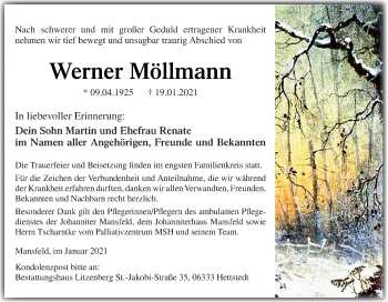 Traueranzeige von Werner Möllmann von Neue Osnabrücker Zeitung GmbH & Co. KG