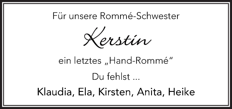  Traueranzeige für Kerstin  vom 21.10.2021 aus Neue Osnabrücker Zeitung GmbH & Co. KG