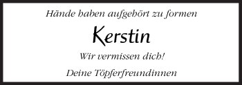 Traueranzeige von Kerstin  von Neue Osnabrücker Zeitung GmbH & Co. KG