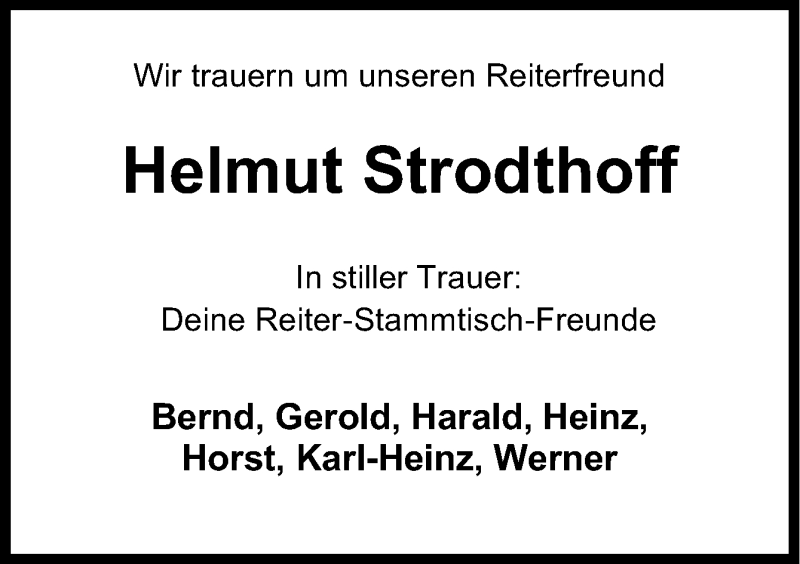  Traueranzeige für Helmut Strodthoff vom 23.11.2021 aus Neue Osnabrücker Zeitung GmbH & Co. KG