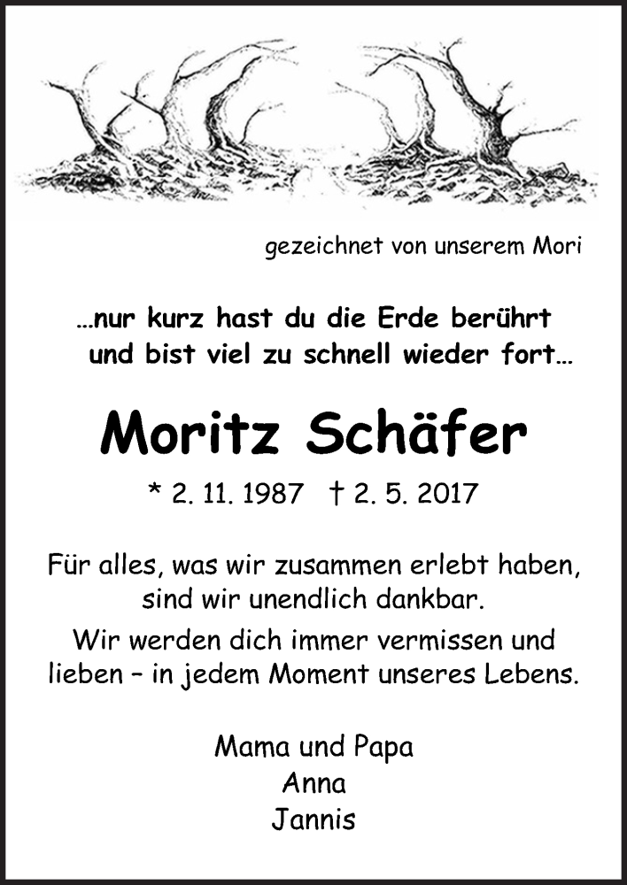  Traueranzeige für Moritz Schäfer vom 02.11.2021 aus Neue Osnabrücker Zeitung GmbH & Co. KG