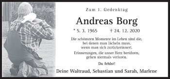 Traueranzeige von Andreas Borg von Neue Osnabrücker Zeitung GmbH & Co. KG