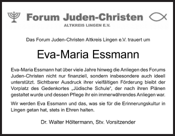Traueranzeige von Eva-Maria Essmann von Neue Osnabrücker Zeitung GmbH & Co. KG