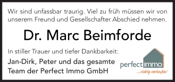Traueranzeige von Marc Beimforde von Neue Osnabrücker Zeitung GmbH & Co. KG