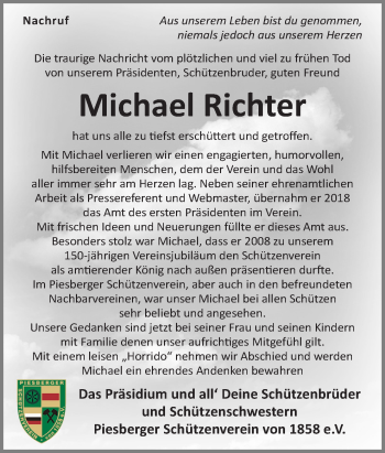 Traueranzeige von Michael Richter von Neue Osnabrücker Zeitung GmbH & Co. KG