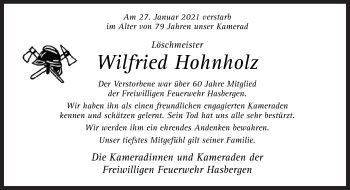 Traueranzeige von Wilfried Hohnholz von Neue Osnabrücker Zeitung GmbH & Co. KG